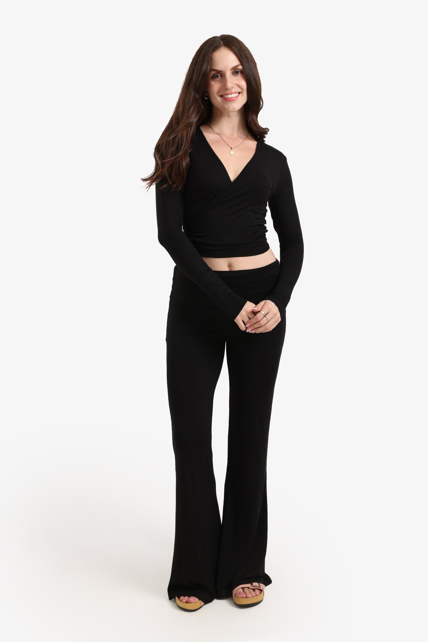 Tie-Back Wrap Lounge Top