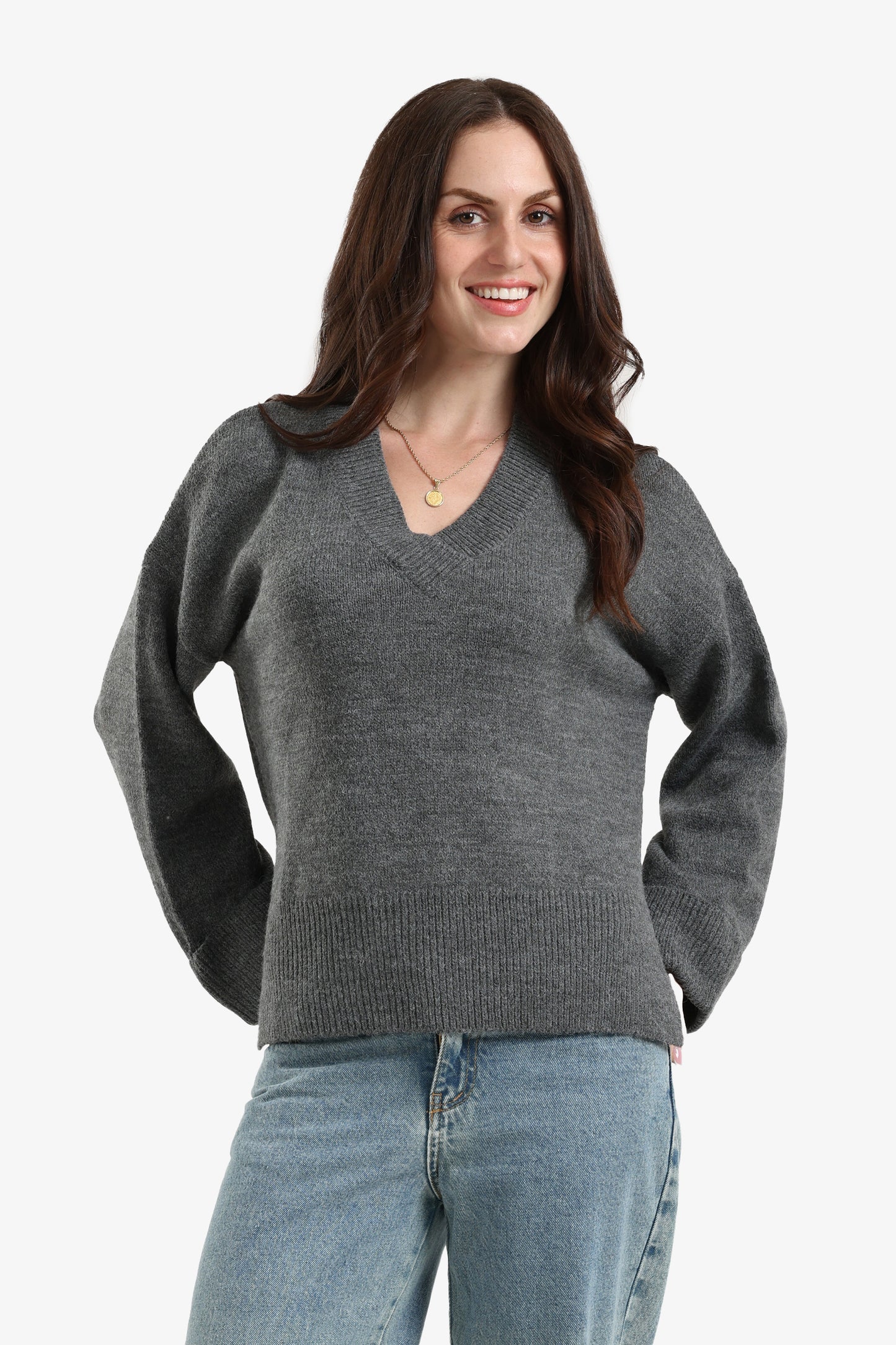 Folded Hem Wool Pullover