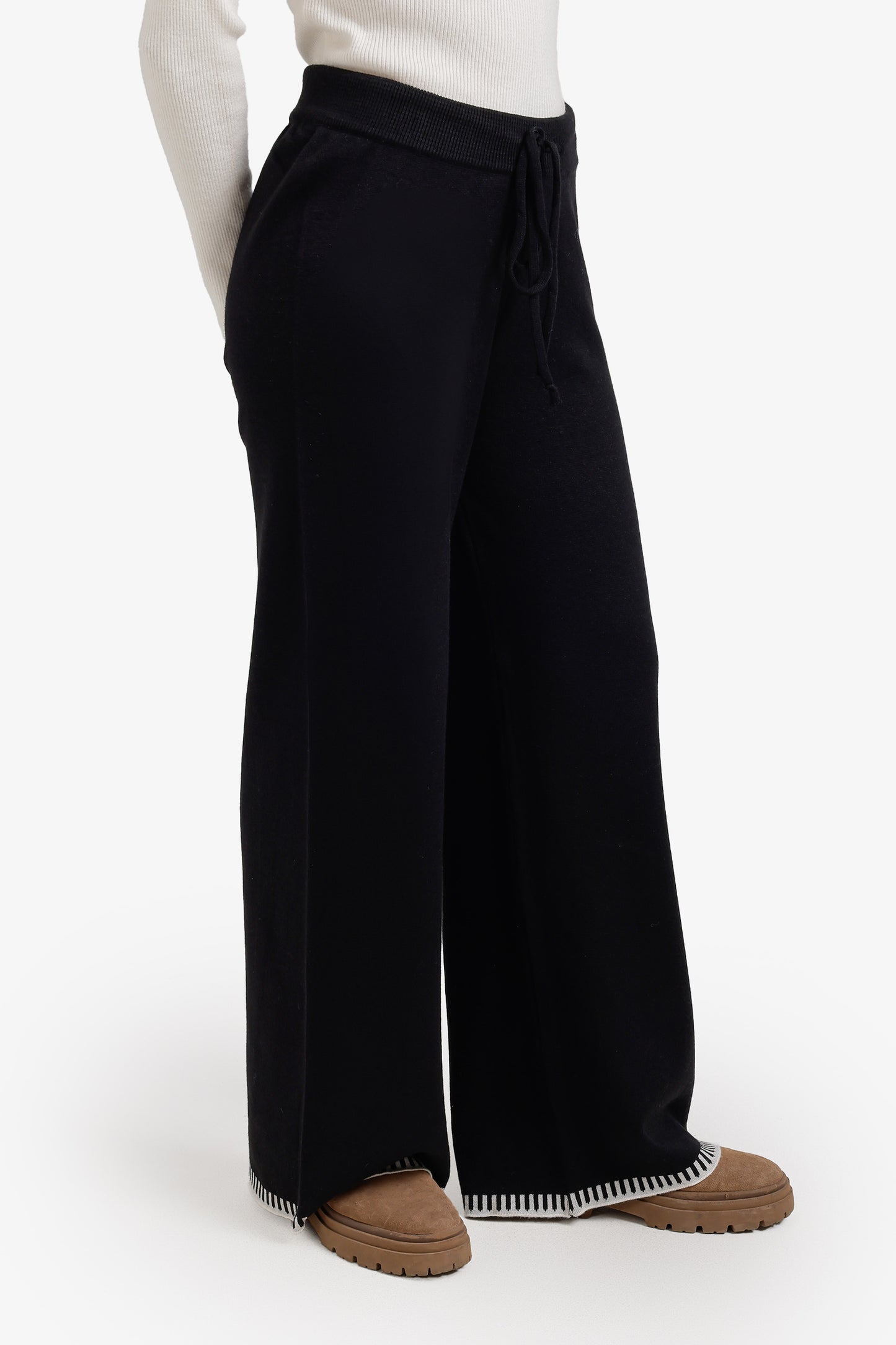 Wide-Leg Knit Pants