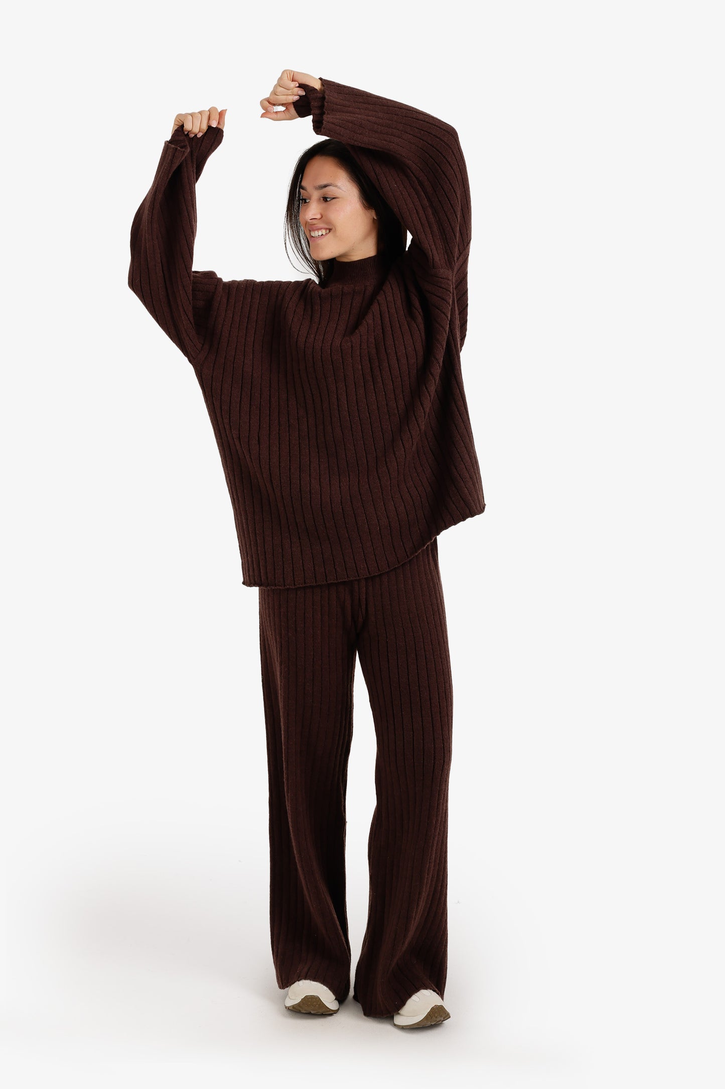 Mock Neck Ribbed Pullover