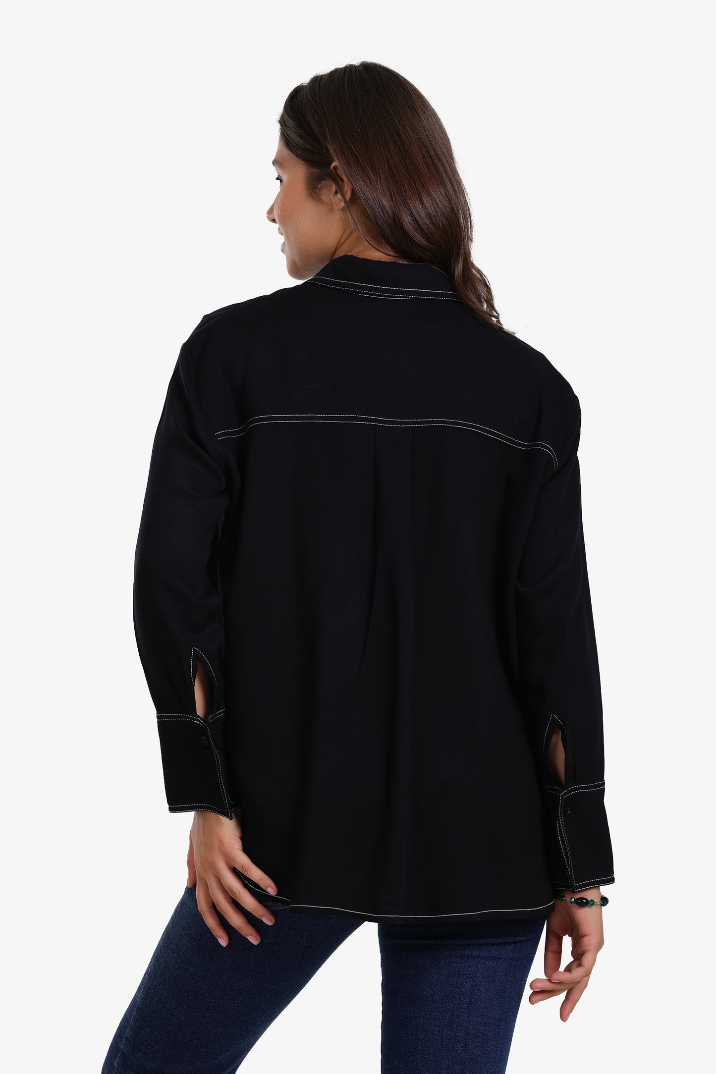 Shirt with Contrast Stitching