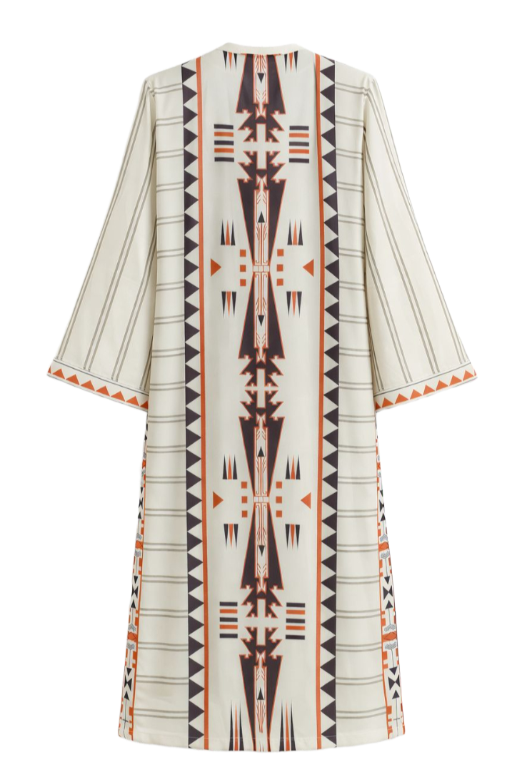 Geometric Border Kimono
