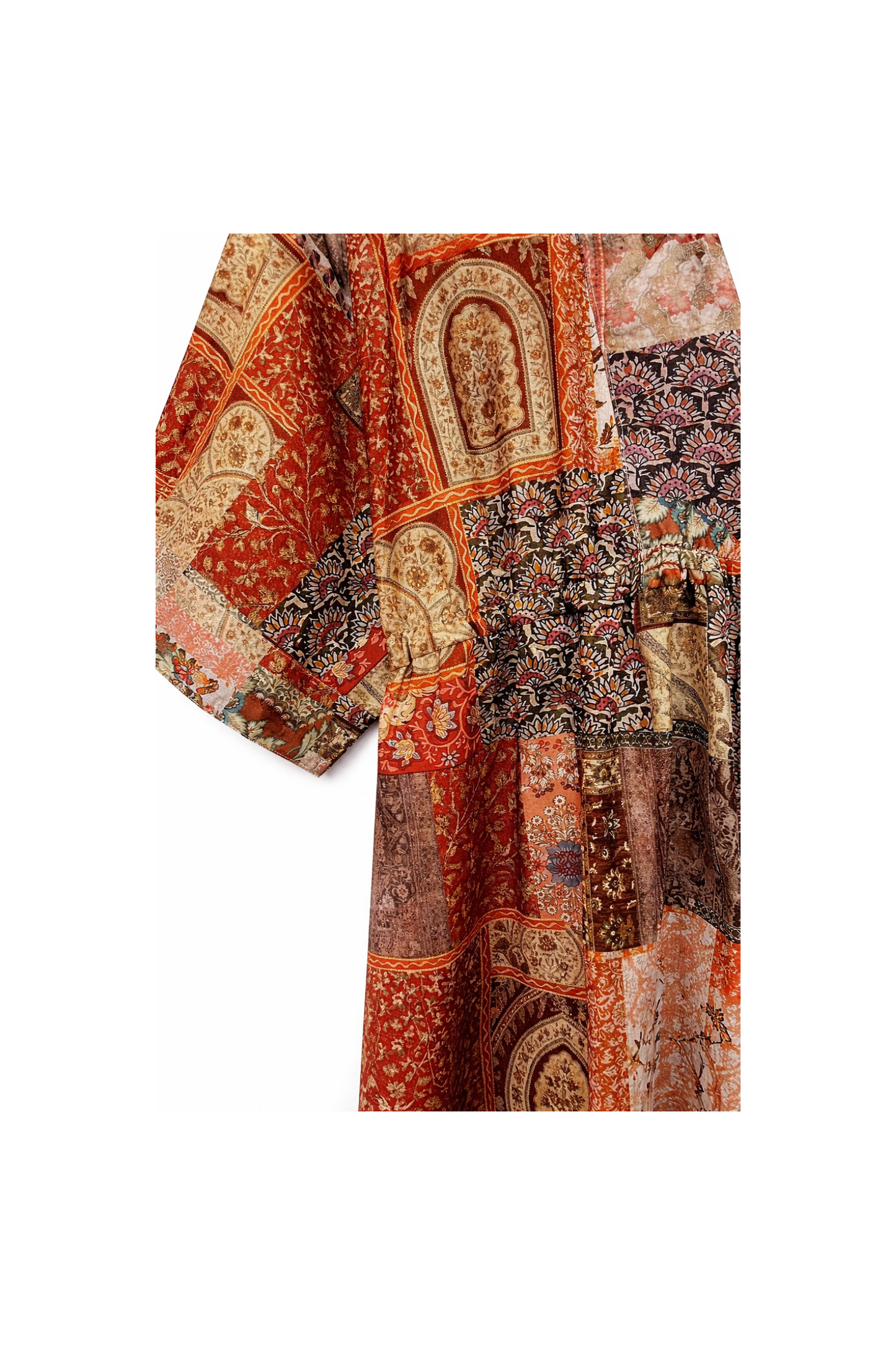 Patchwork Print Maxi Dress