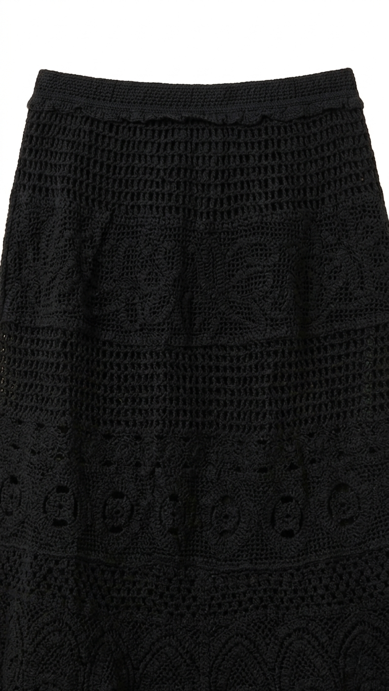 Tiered Crochet Beach Skirt