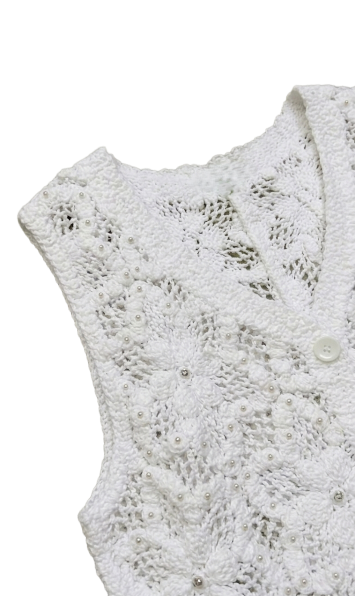 Cropped Crochet Beach Vest