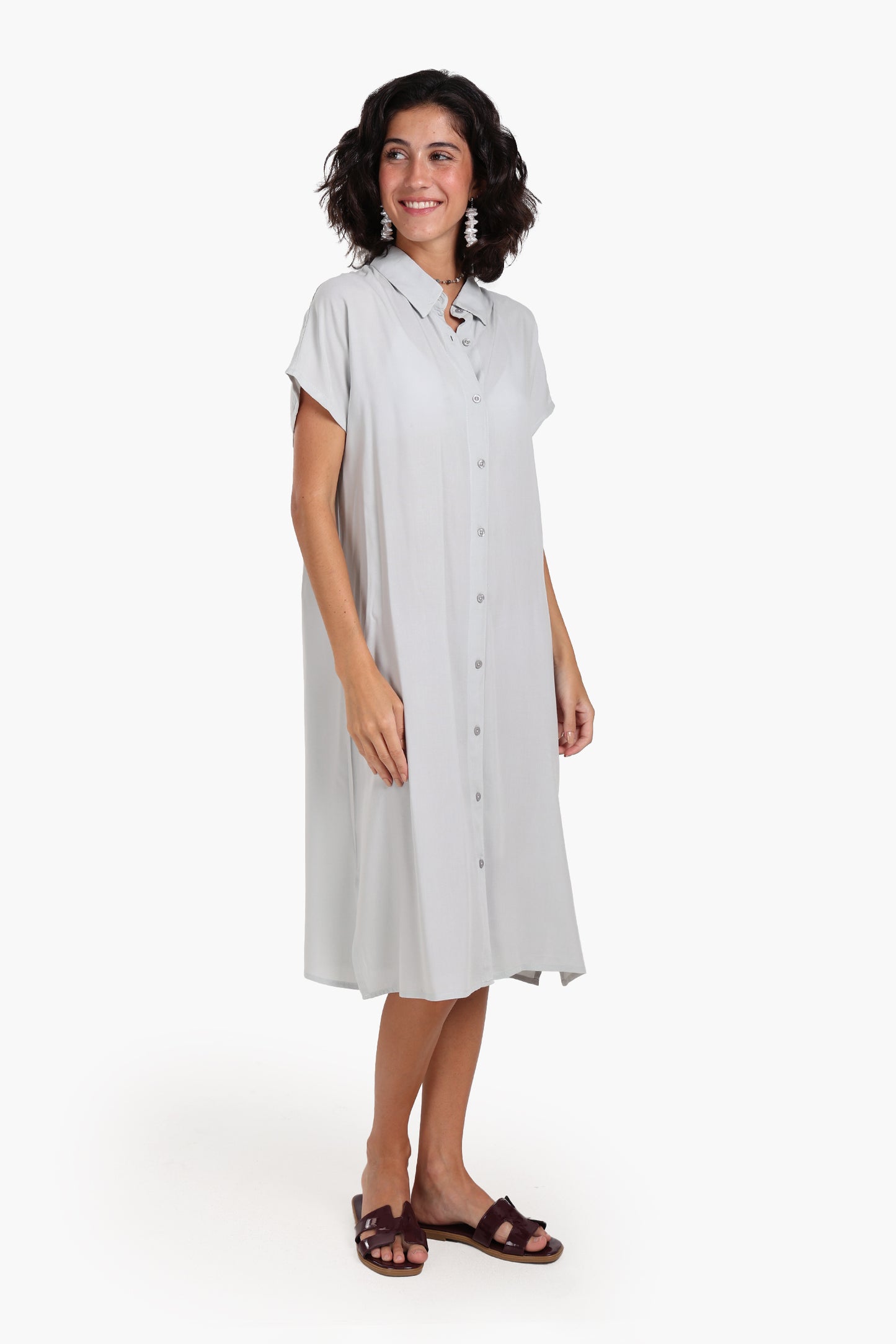 Short Sleeves Midi Dress