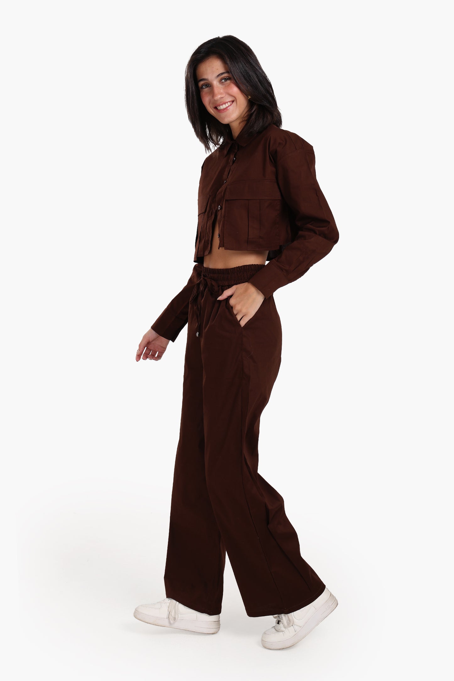 Cropped Poplin Lounge Shirt