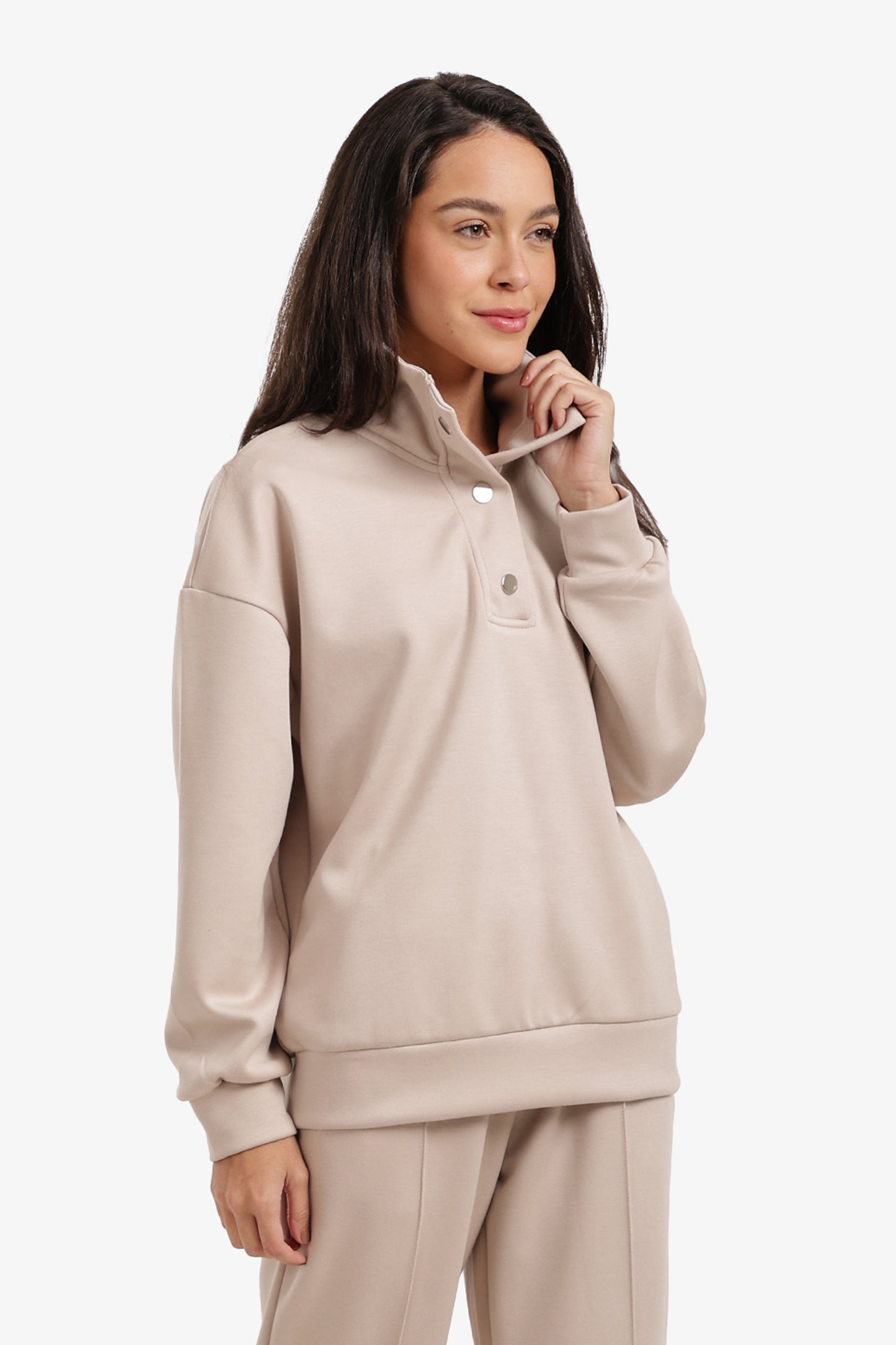 Stand Collar Lounge Sweatshirt