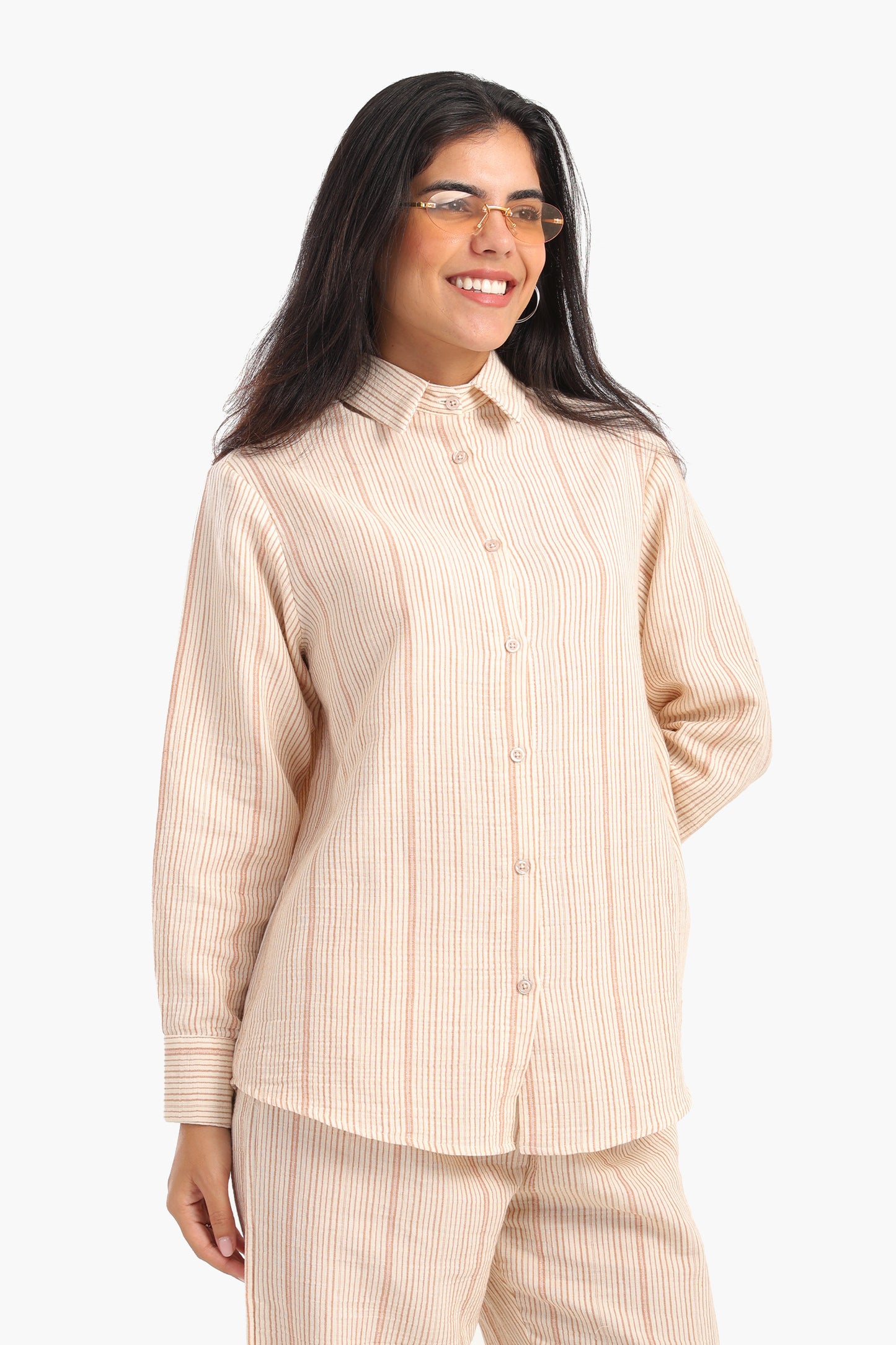 Classic Striped Cotton Blend Shirt