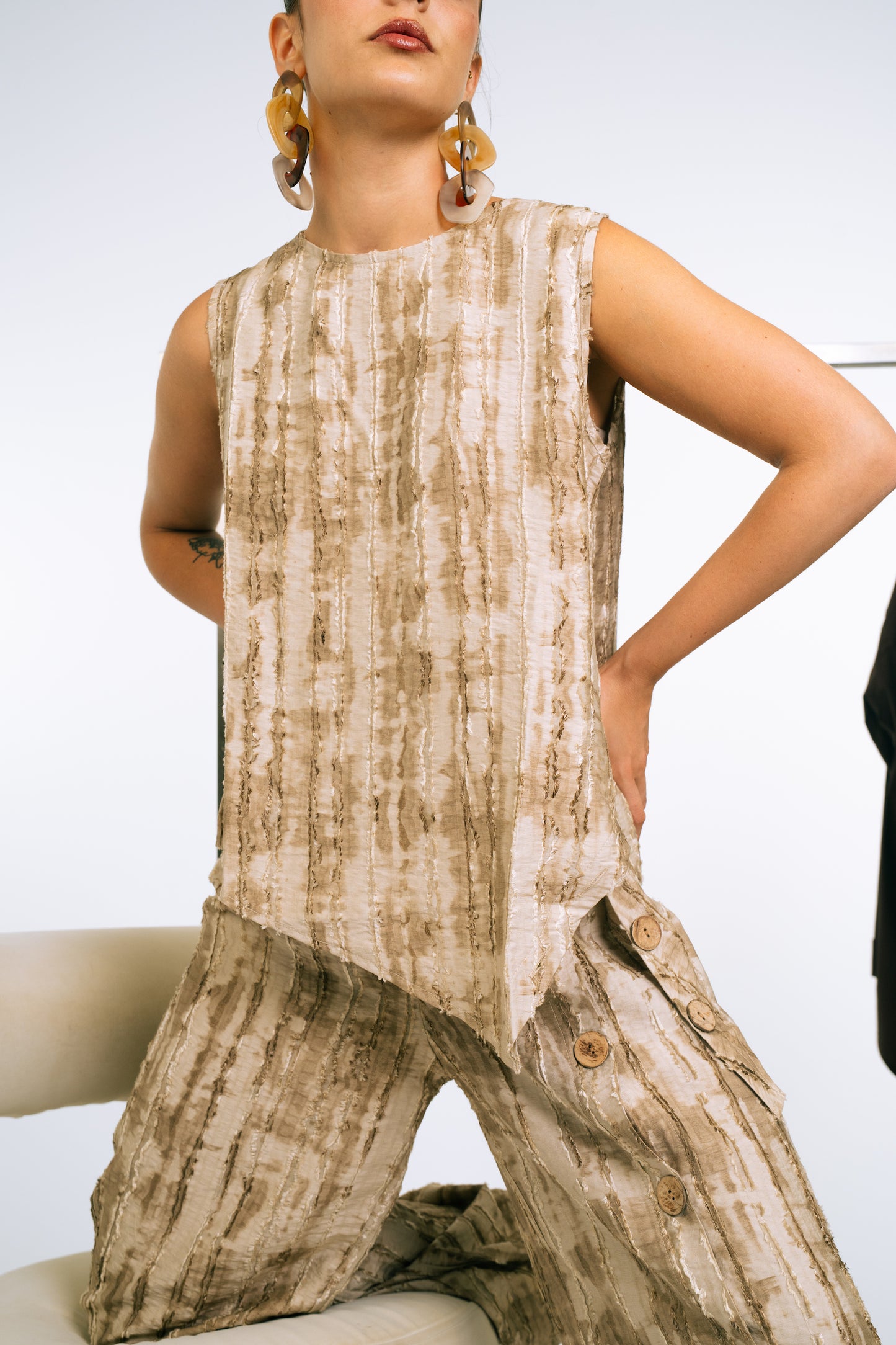Textured Wide Pants