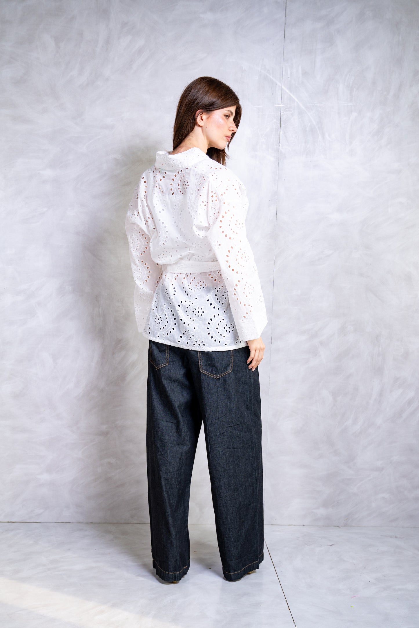 Belted Broderie Kimono