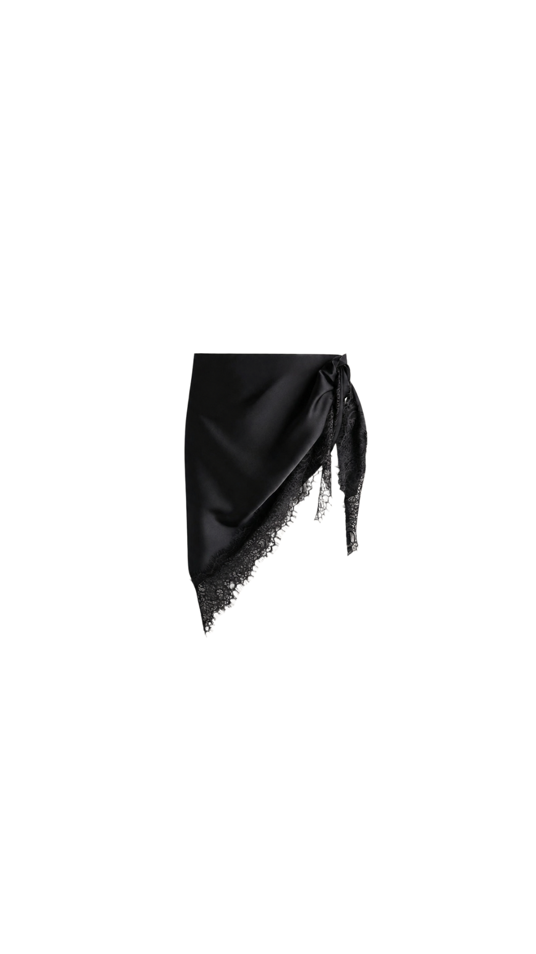 Lace Trim Satin Scarf