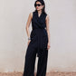 Pinstripe Tie-Back Vest