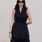 Pinstripe Tie-Back Vest
