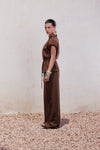 Wide-Leg Textured Pants