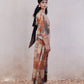 Patchwork Print Maxi Dress