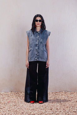 Washed Denim Vest