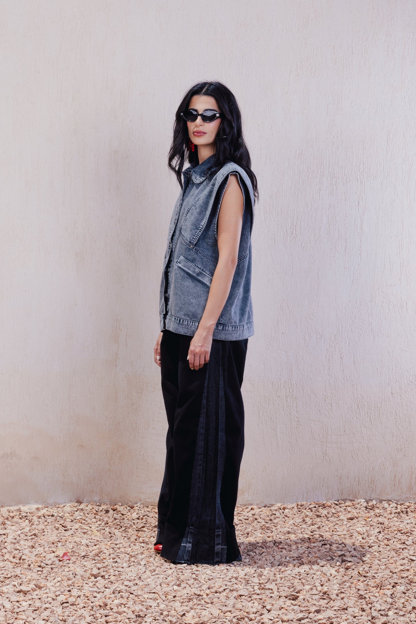 Washed Denim Vest