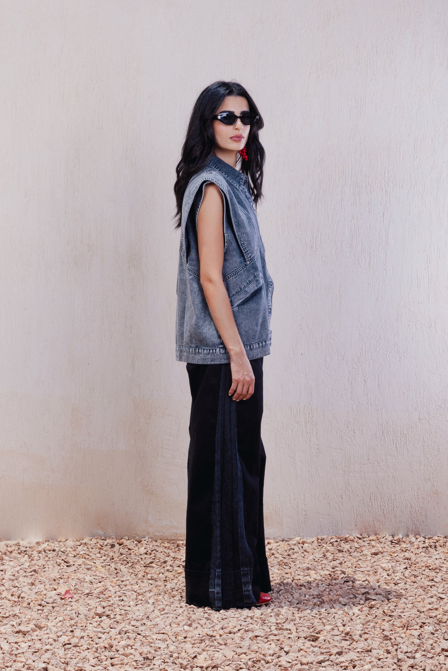 Washed Denim Vest