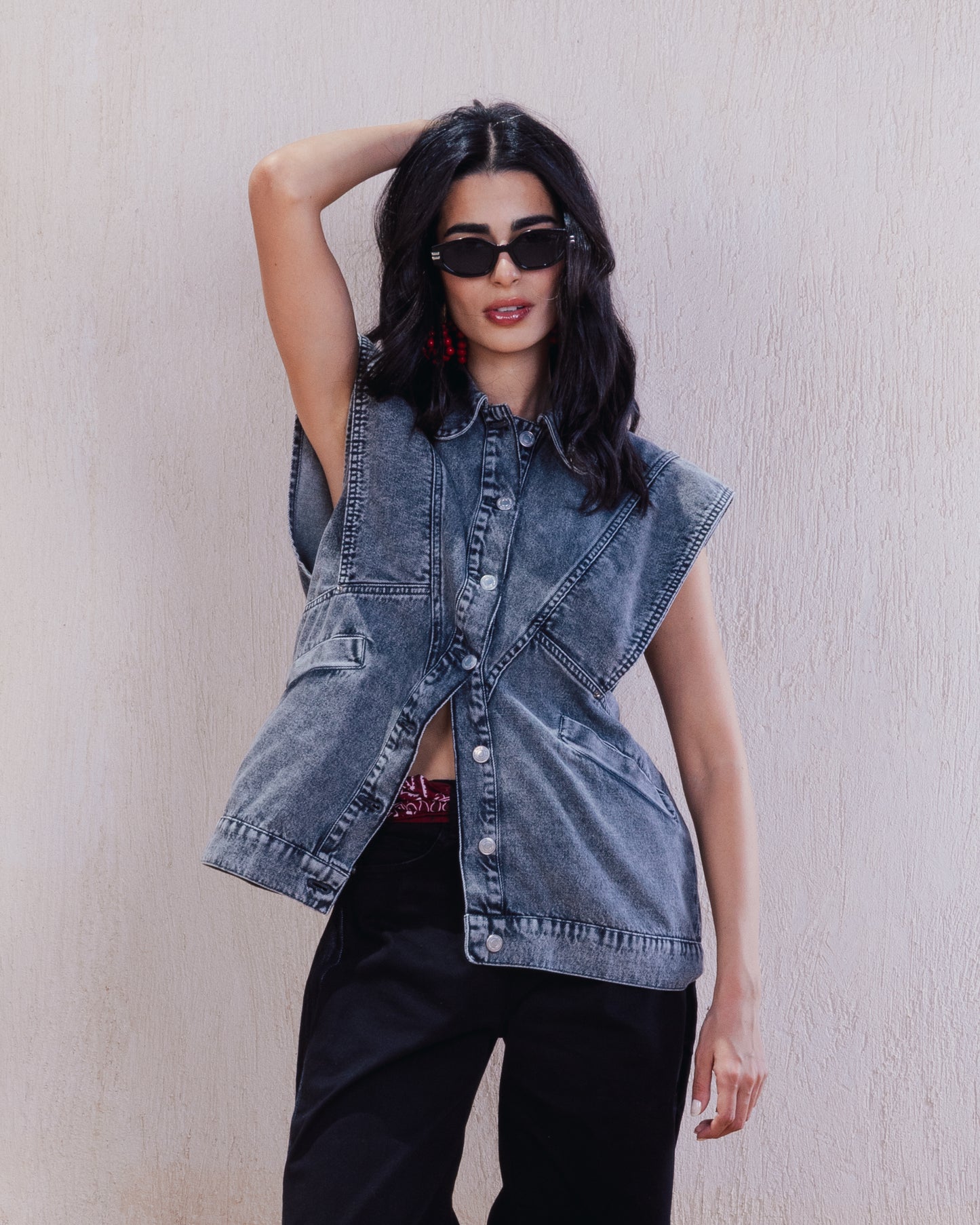 Washed Denim Vest