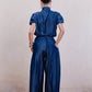 Pleated Lightweight Denim Pants