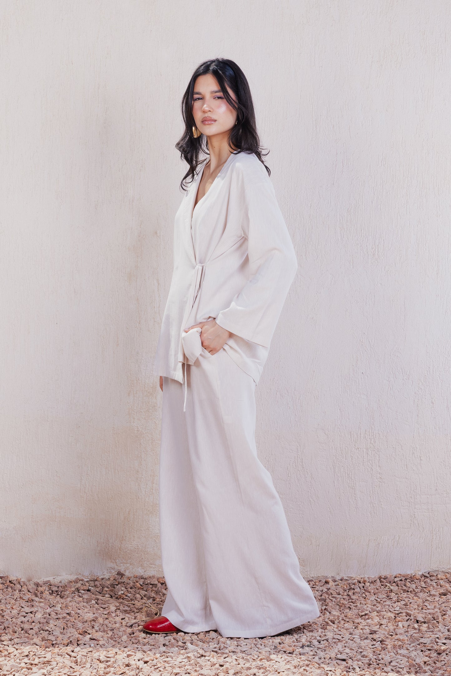 Side-Tie Wrap Kimono