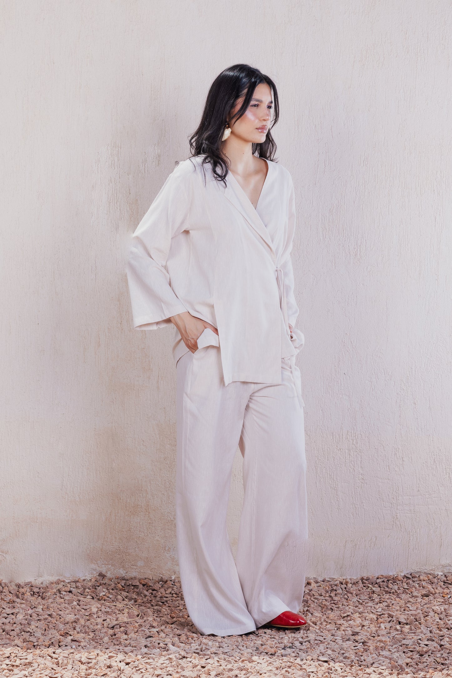 Side-Tie Wrap Kimono