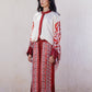 Floral Hem Straight Pants