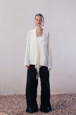 Tie-Front Fluid Blouse