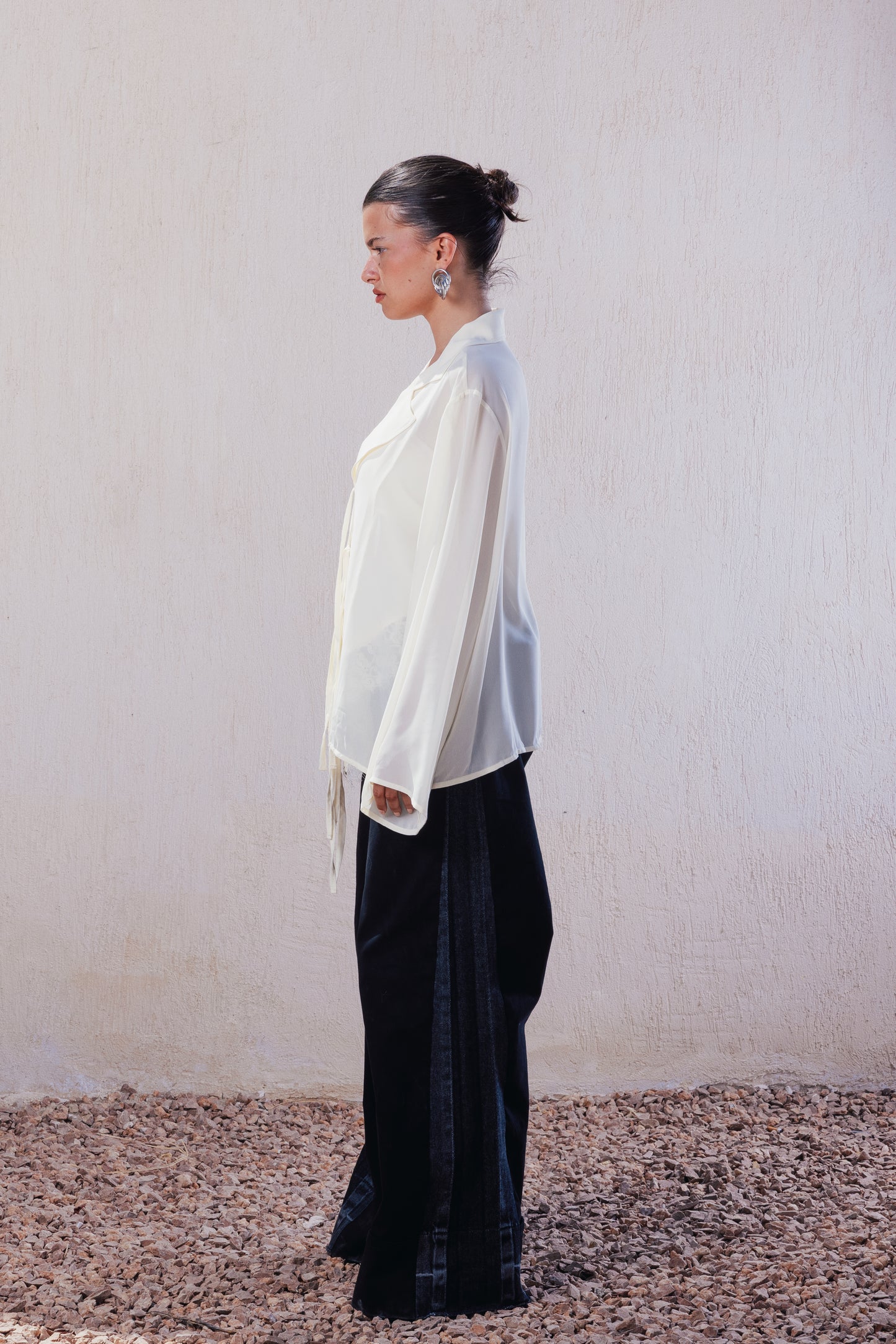 Tie-Front Fluid Blouse