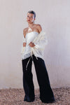 Lace Trim Satin Scarf