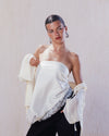 Lace Trim Satin Scarf