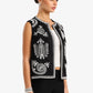 Embroidered Open Vest