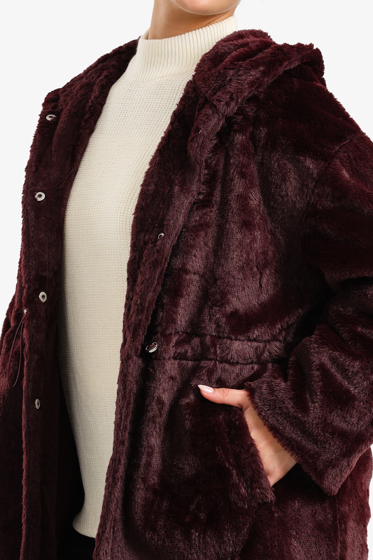 Hooded Faux Fur Coat