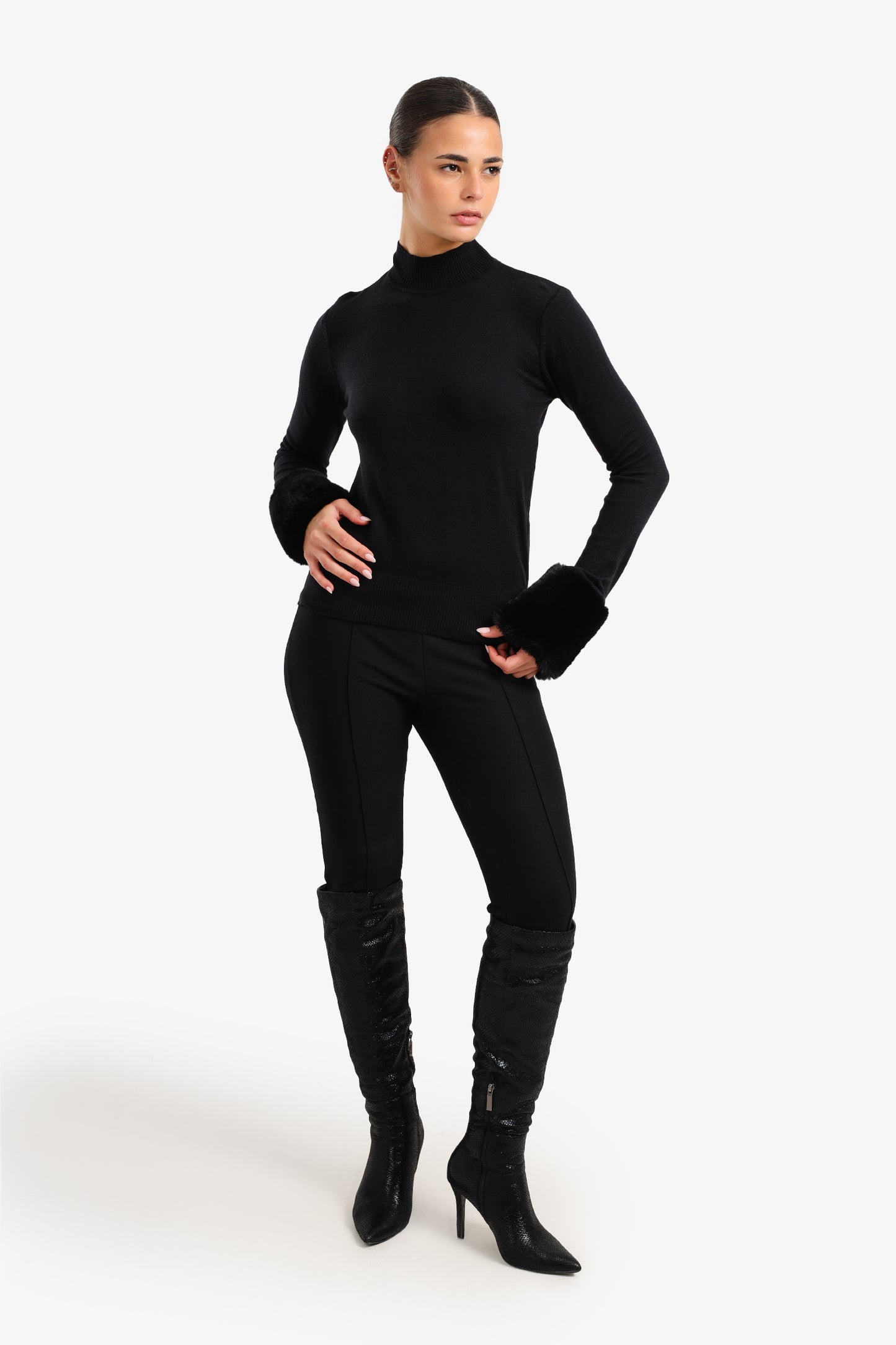 Fur Cuffs Pullover