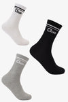 Striped Cuff Long Socks - 3 Pairs