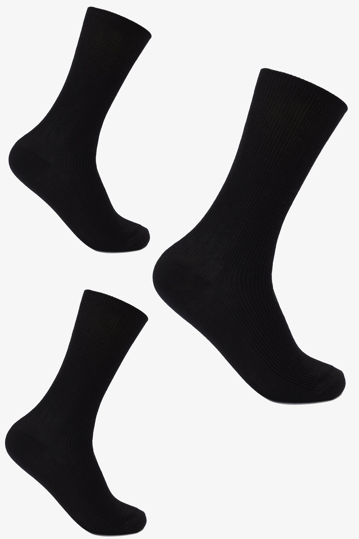 Ribbed Folded Cuff Socks - 3 Pairs