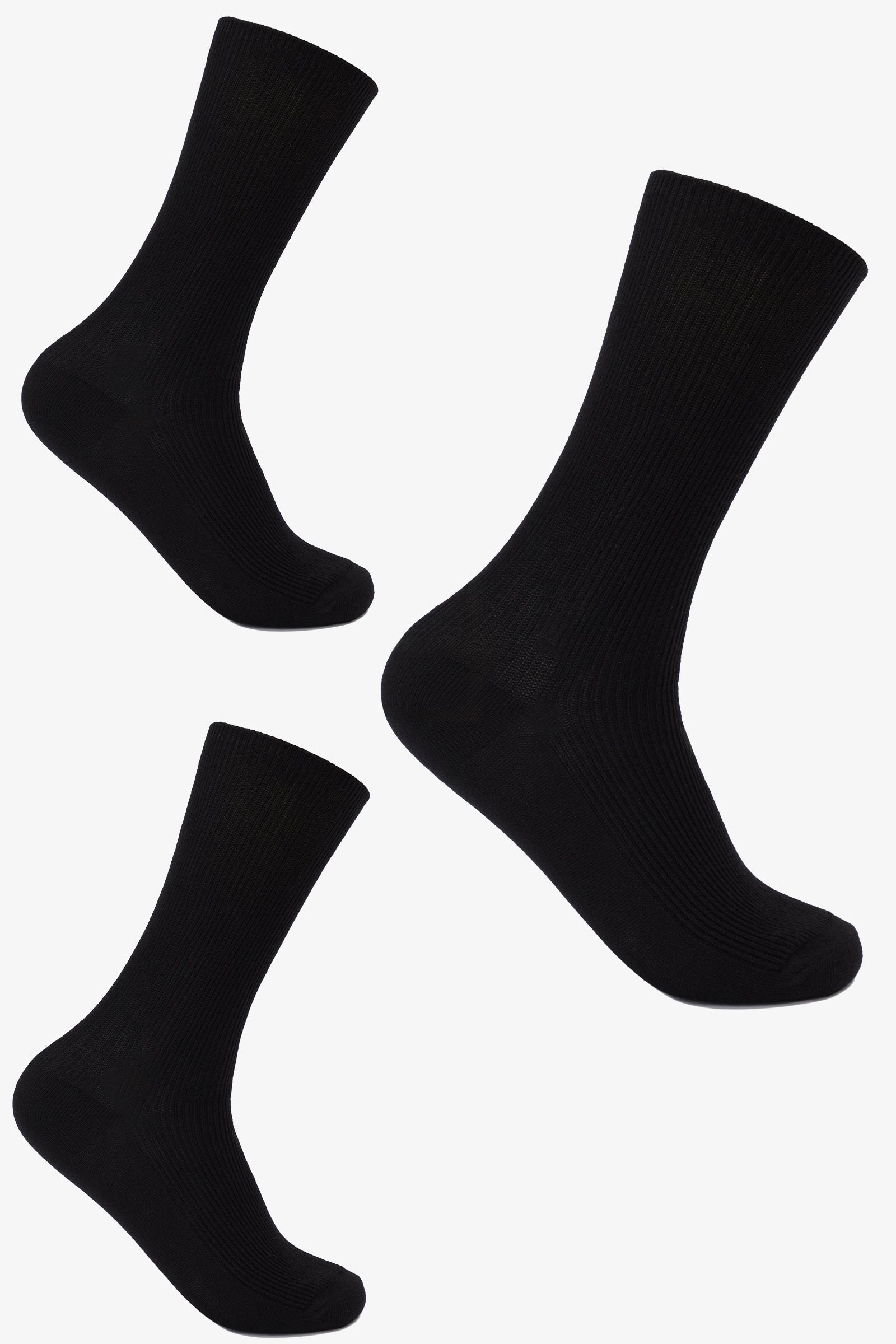 Ribbed Folded Cuff Socks - 3 Pairs
