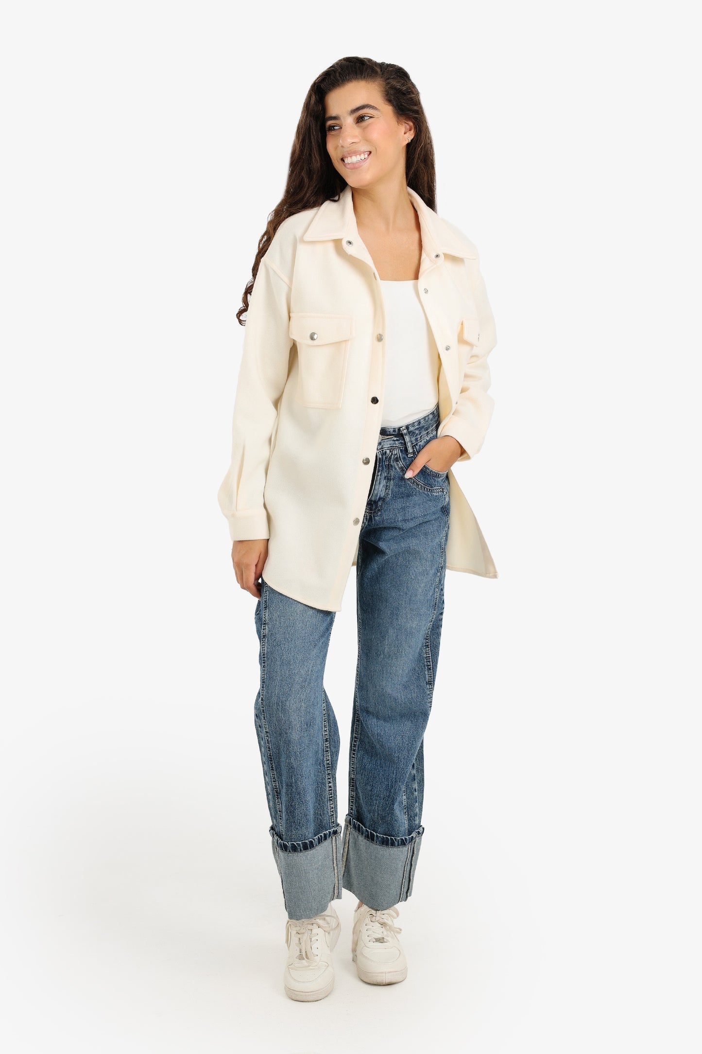 Button-Down Overshirt with Pockets