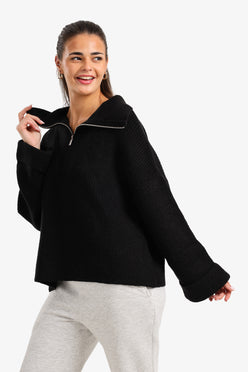 Half-Zip Knitted Pullover