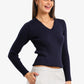 V-Neck Ribbed Pullover