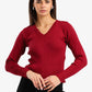 V-Neck Ribbed Pullover