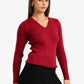 V-Neck Ribbed Pullover