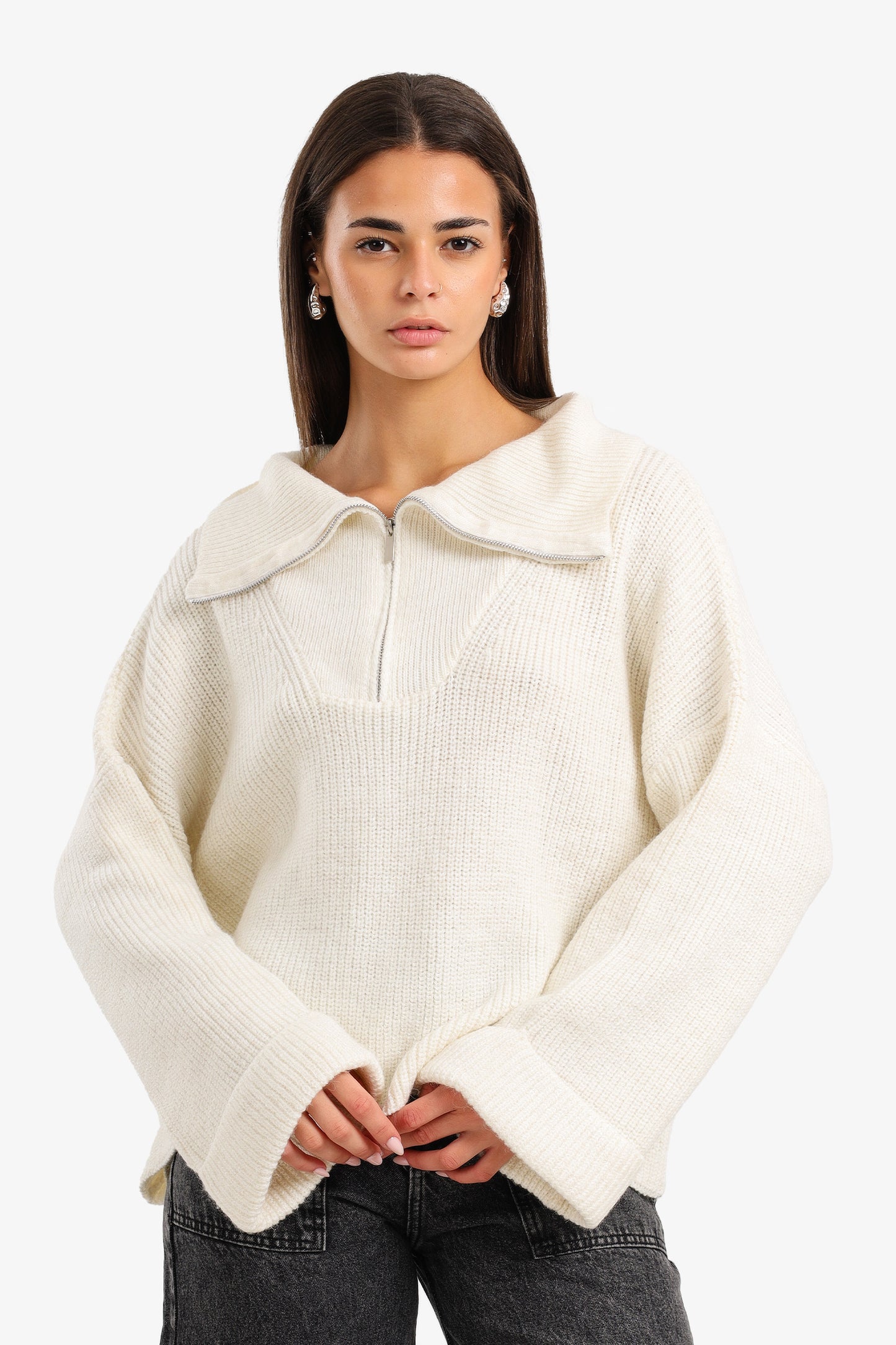 Half-Zip Knitted Pullover