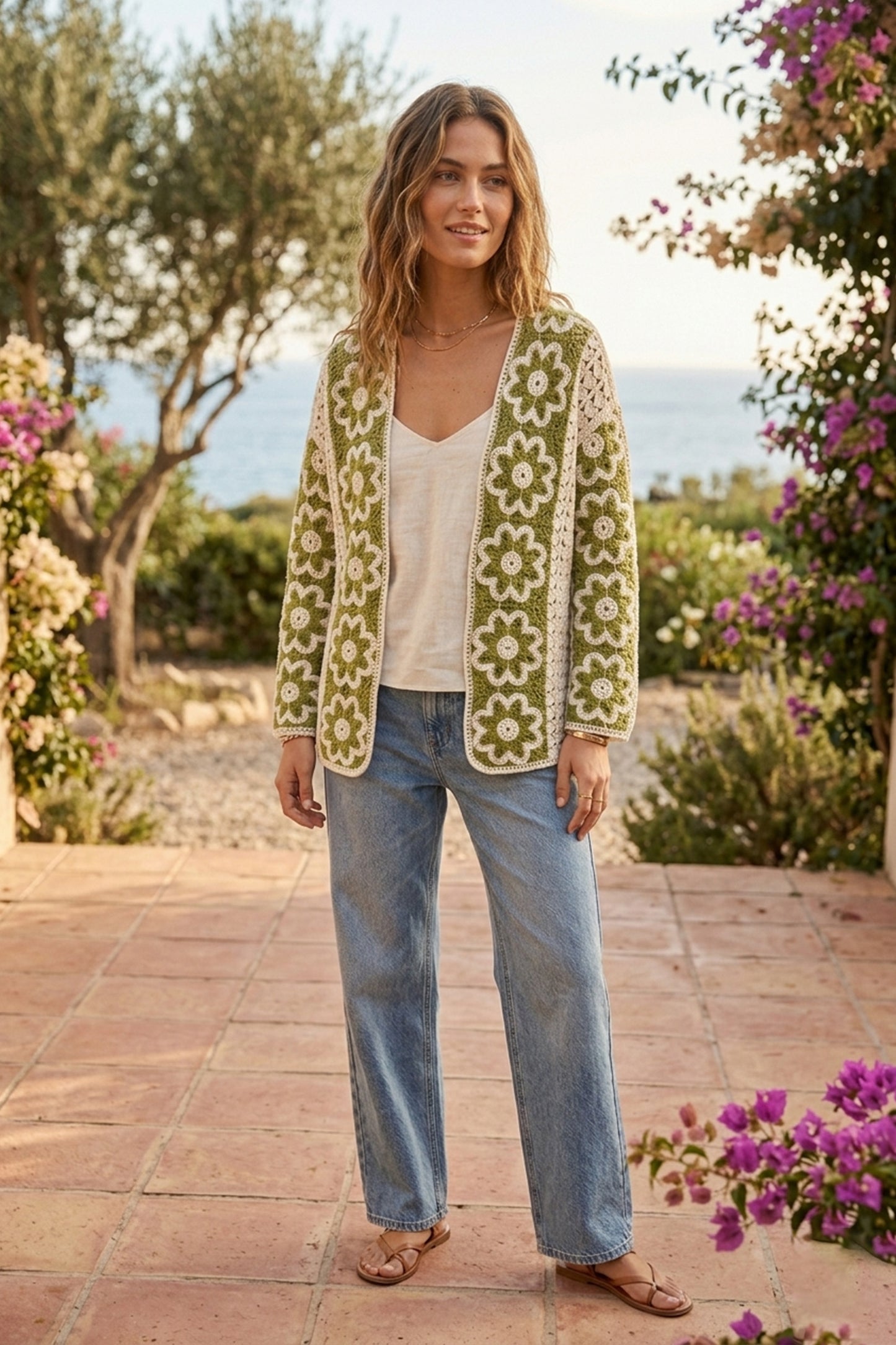 Floral Crochet Cardigan