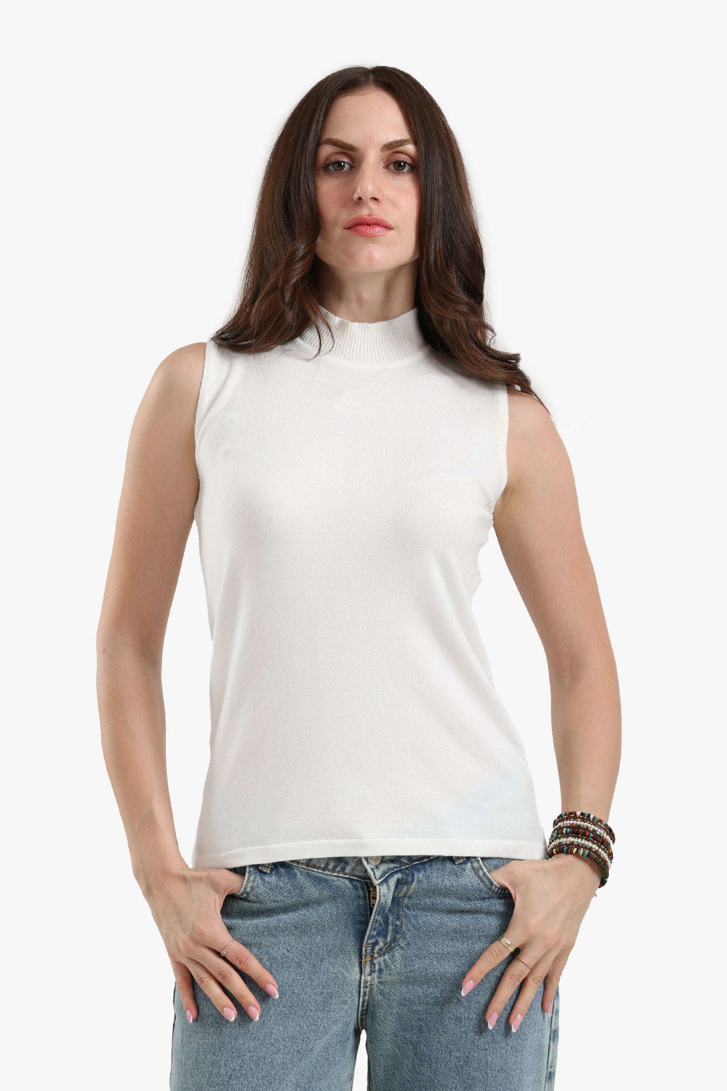 Sleeveless Slip-On Pullover