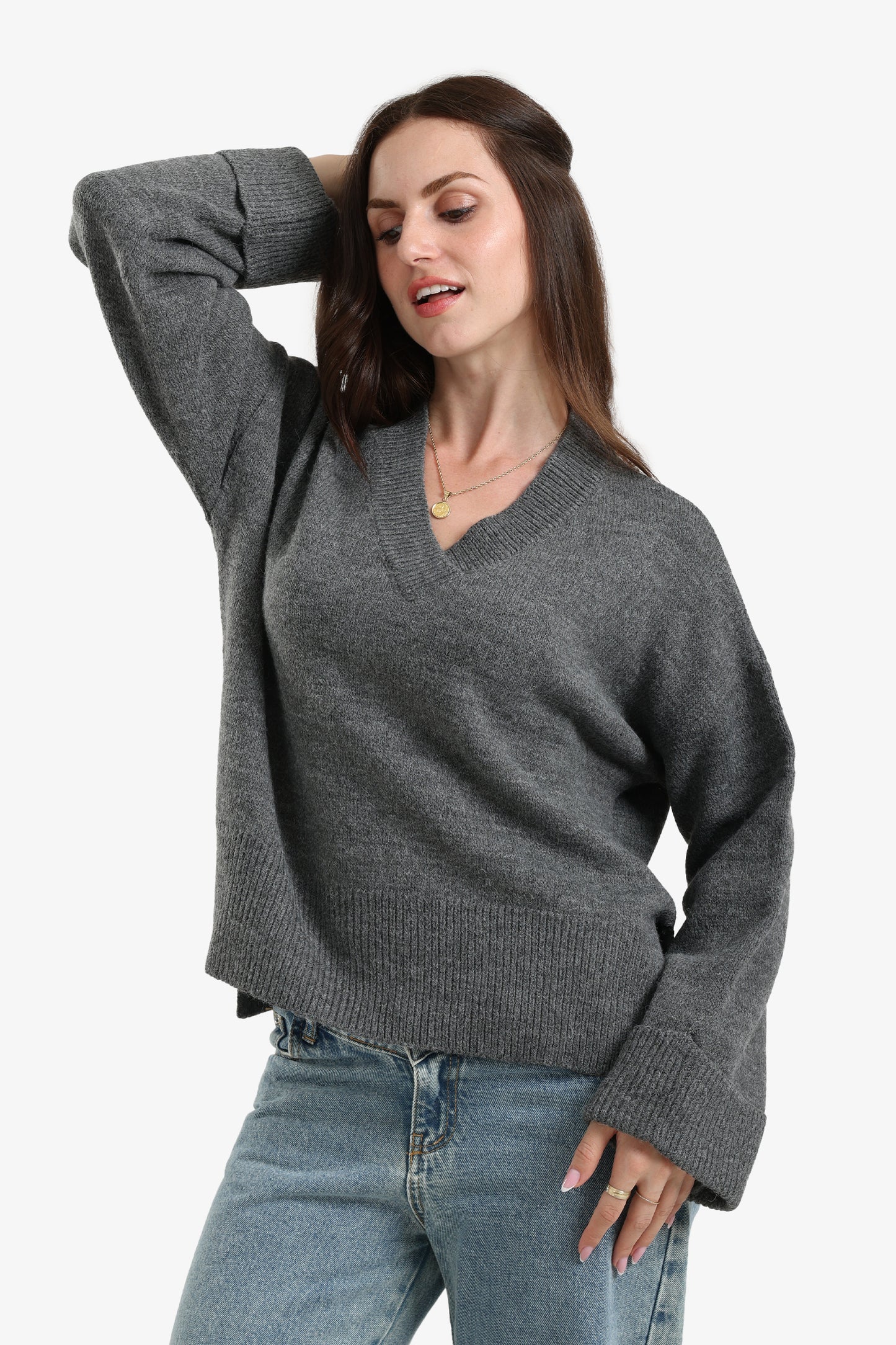 Folded Hem Wool Pullover