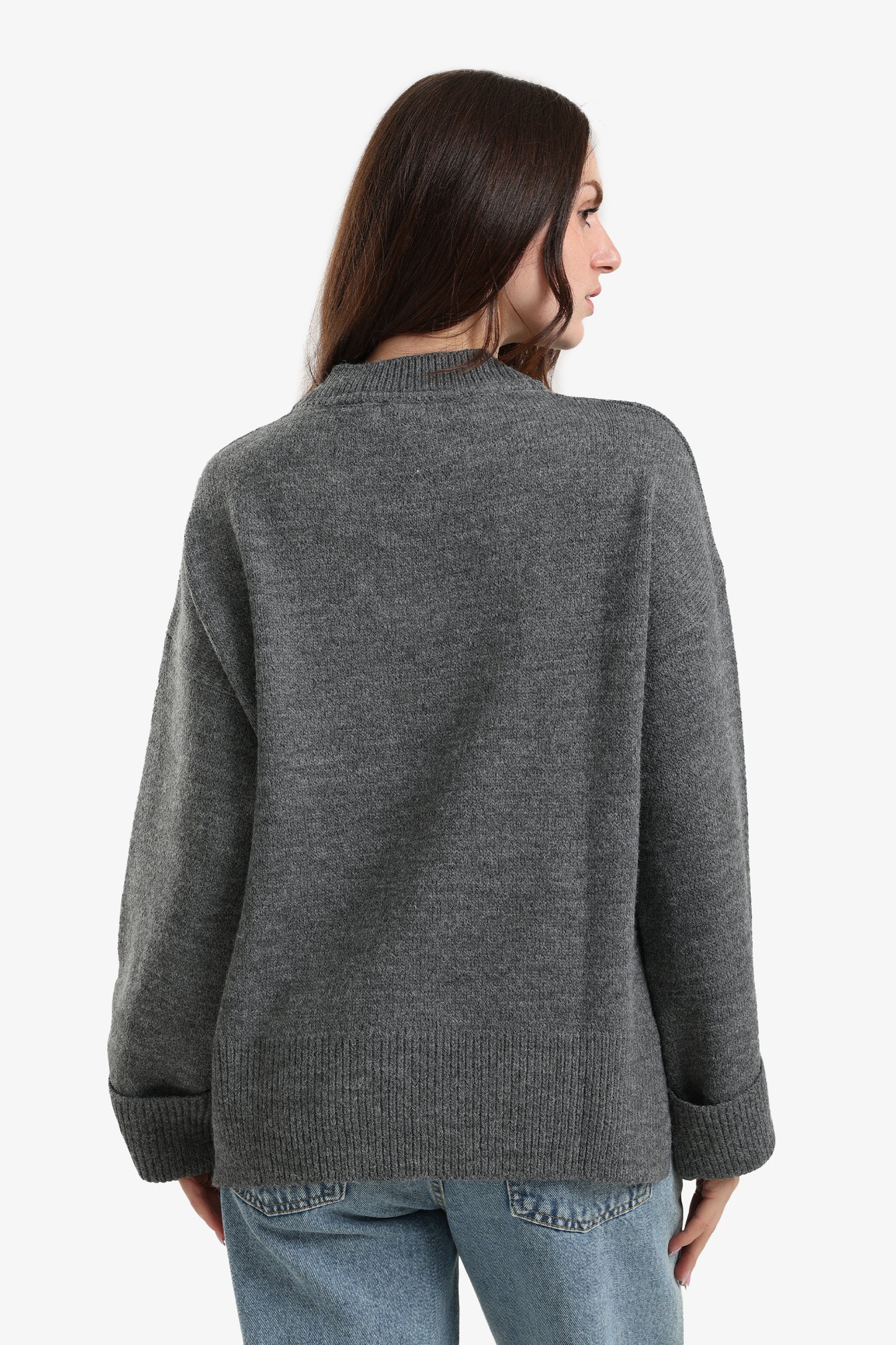 Folded Hem Wool Pullover