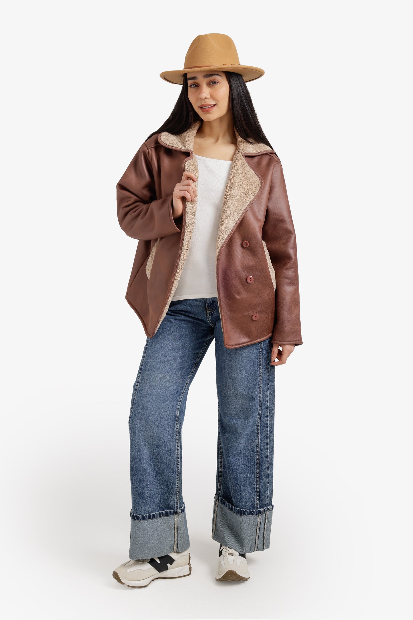 Fur-Padded Leather Jacket