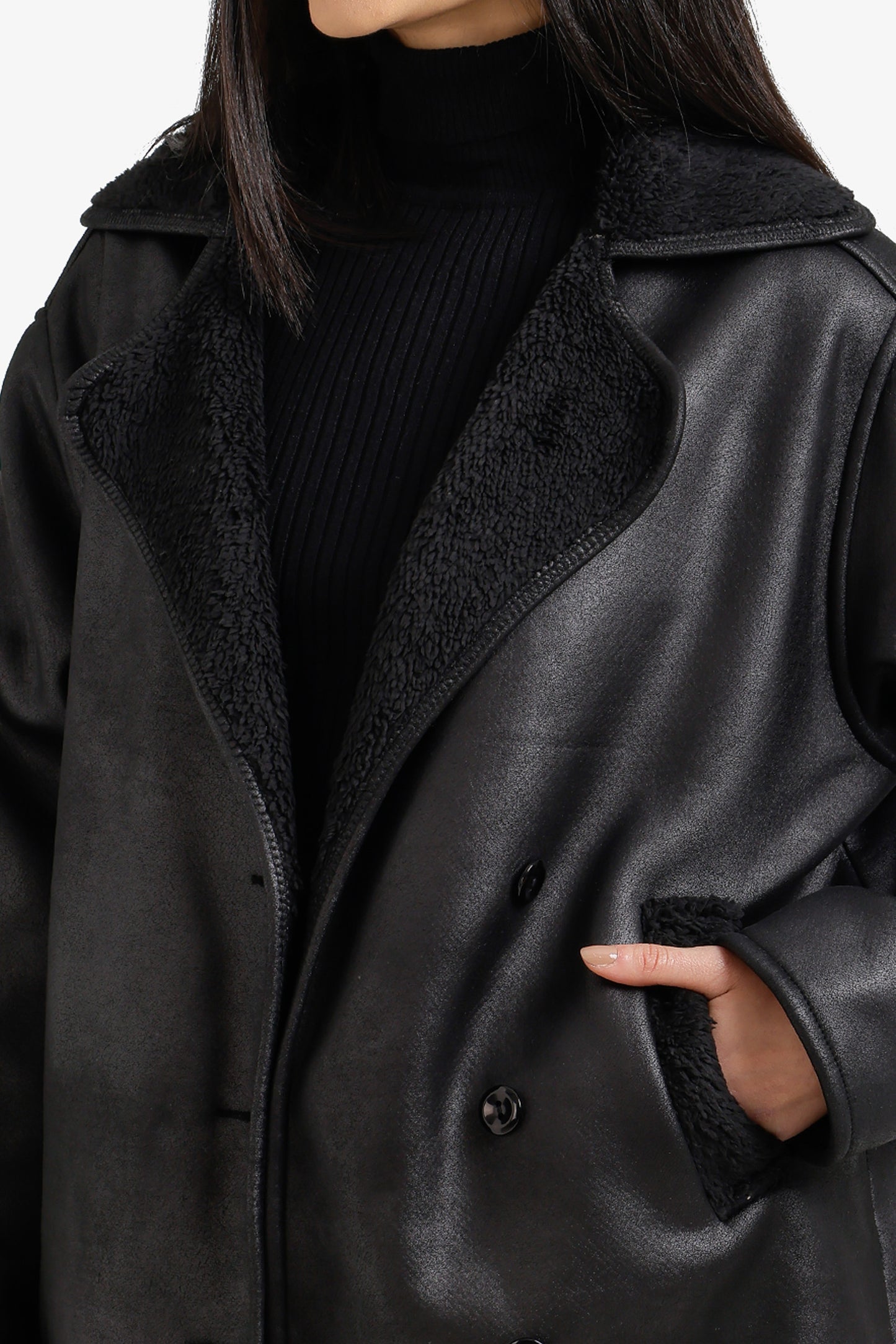 Fur-Padded Leather Jacket